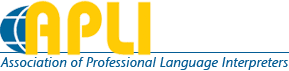 Logo for APLI, a Canadian association supporting professional language interpreters across sectors.